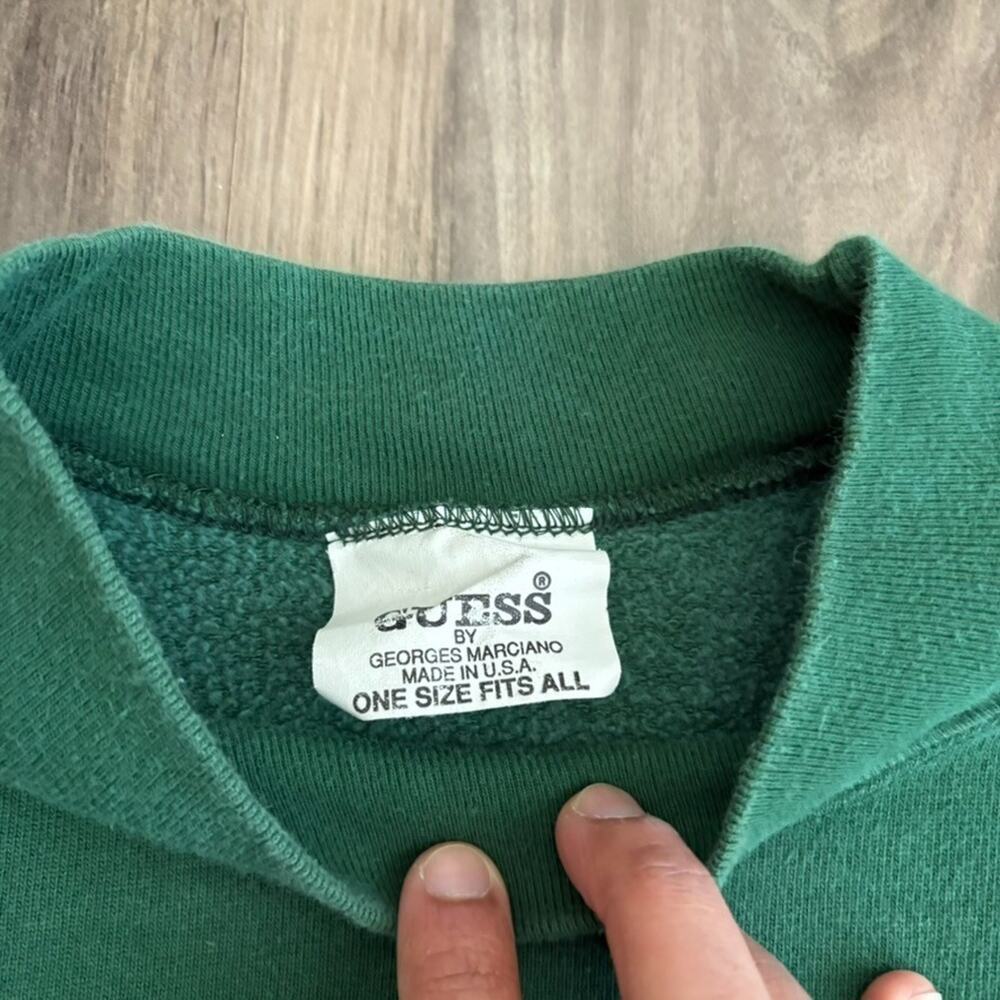 Vintage Guess Sweatshirt Men's Size S 1980s Guess University Green - Picture 3 of 6